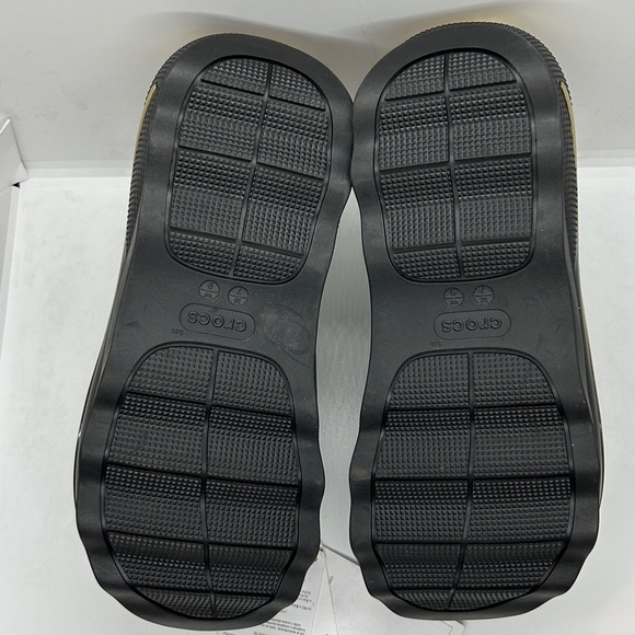 Crocs Mega Crush Metallic Black/Gold Triple Strap Sandal Unisex Women 9. Men 7. - Picture 9 of 14